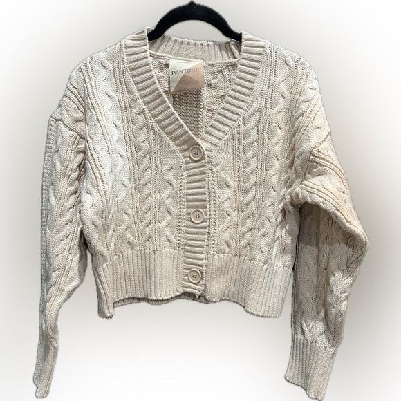 Women’s Forever 21 X Pantone 2pc Set Cable Knit Sweater Leggings Cardigan - Picture 3 of 15